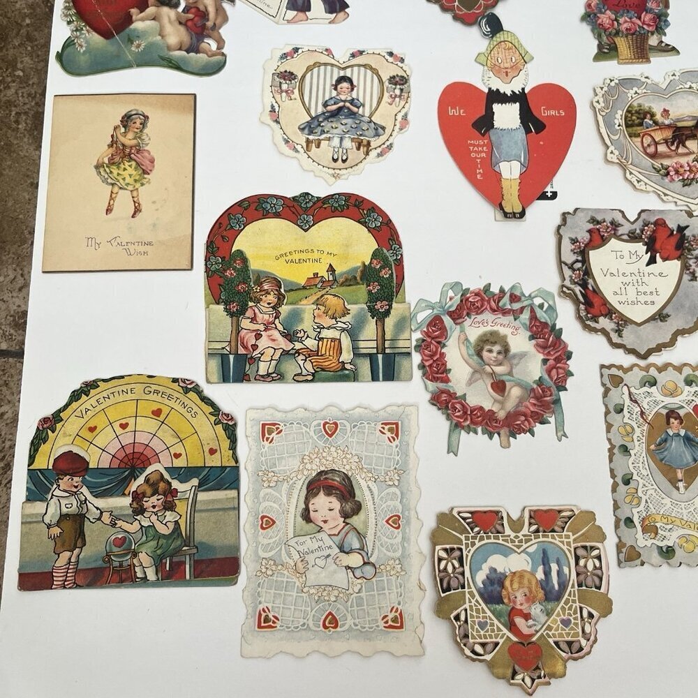 Vintage Valentine Card Lot Mechanical Stand Up Die Cut Honeycomb USA Germany - Picture 10 of 16